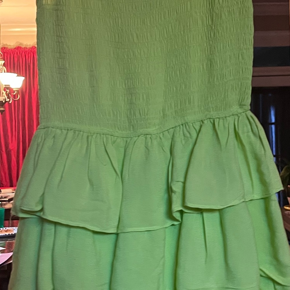 Neon Lime Green/Yellow Dress View 3
